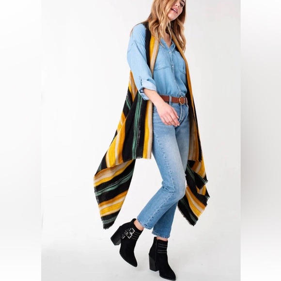Do Everything In Love Southwest Stripe Long Kimono Duster One Size Colorful - Picture 2 of 7